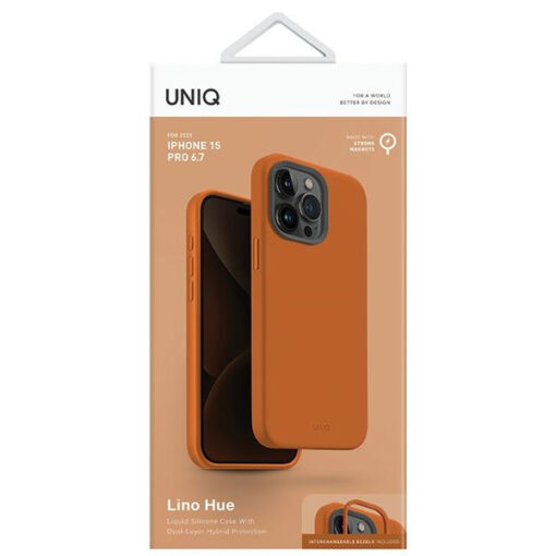 iPhone 15 PRO MAX umbris UNIQ Lino Hue silikoonist oran 3
